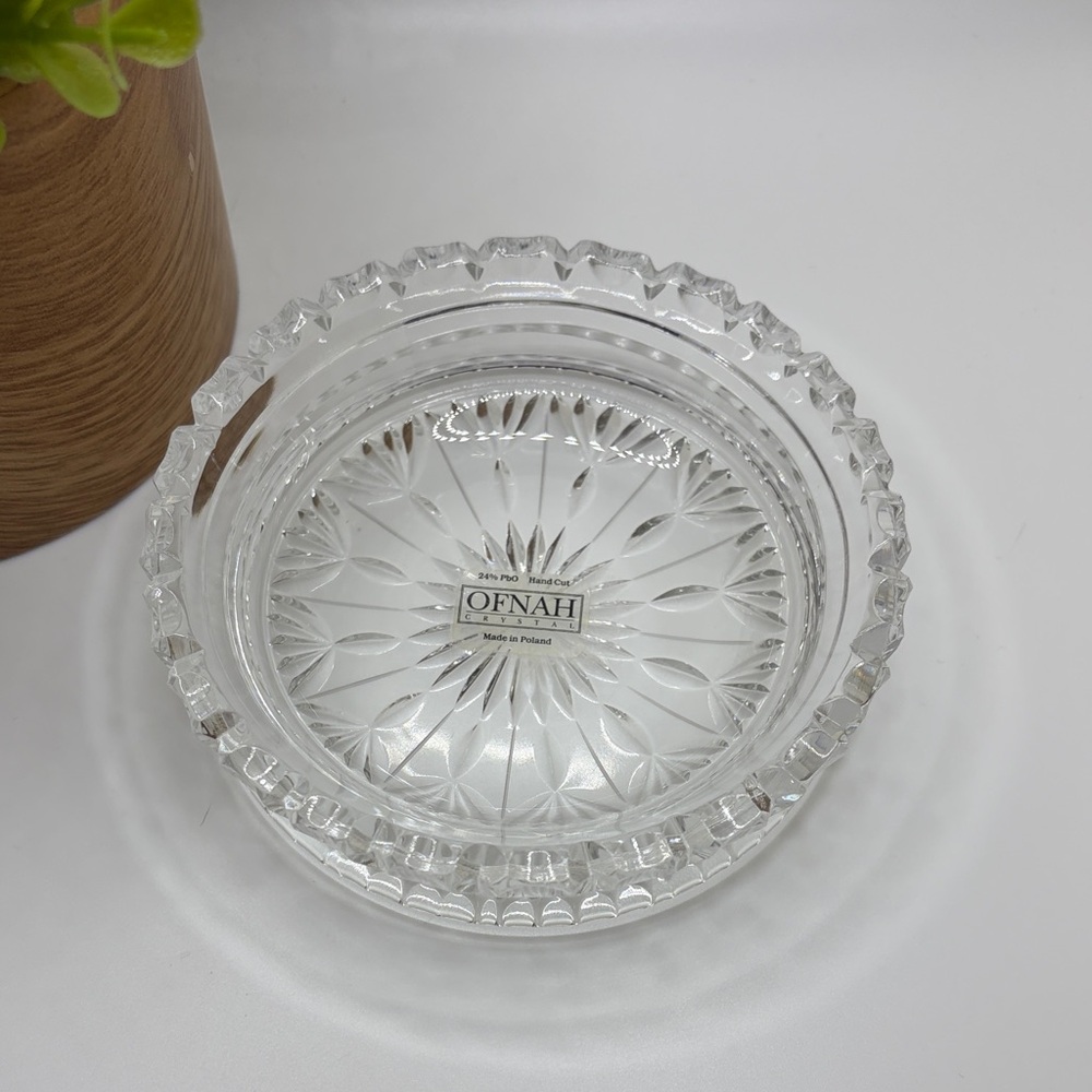 OFNAH Crystal 4.5” Hand-Cut Crystal Ashtray